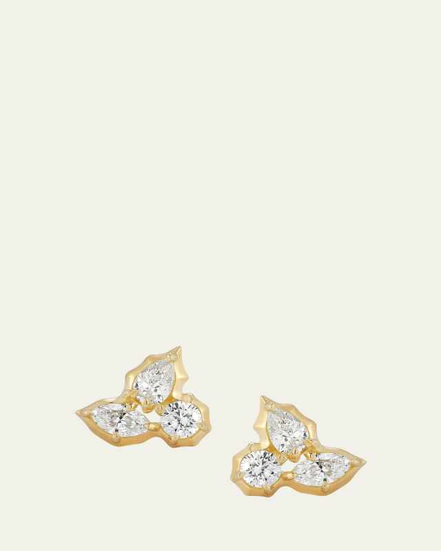 Poppy Diamond Cluster Stud Earrings, 1.14tcw